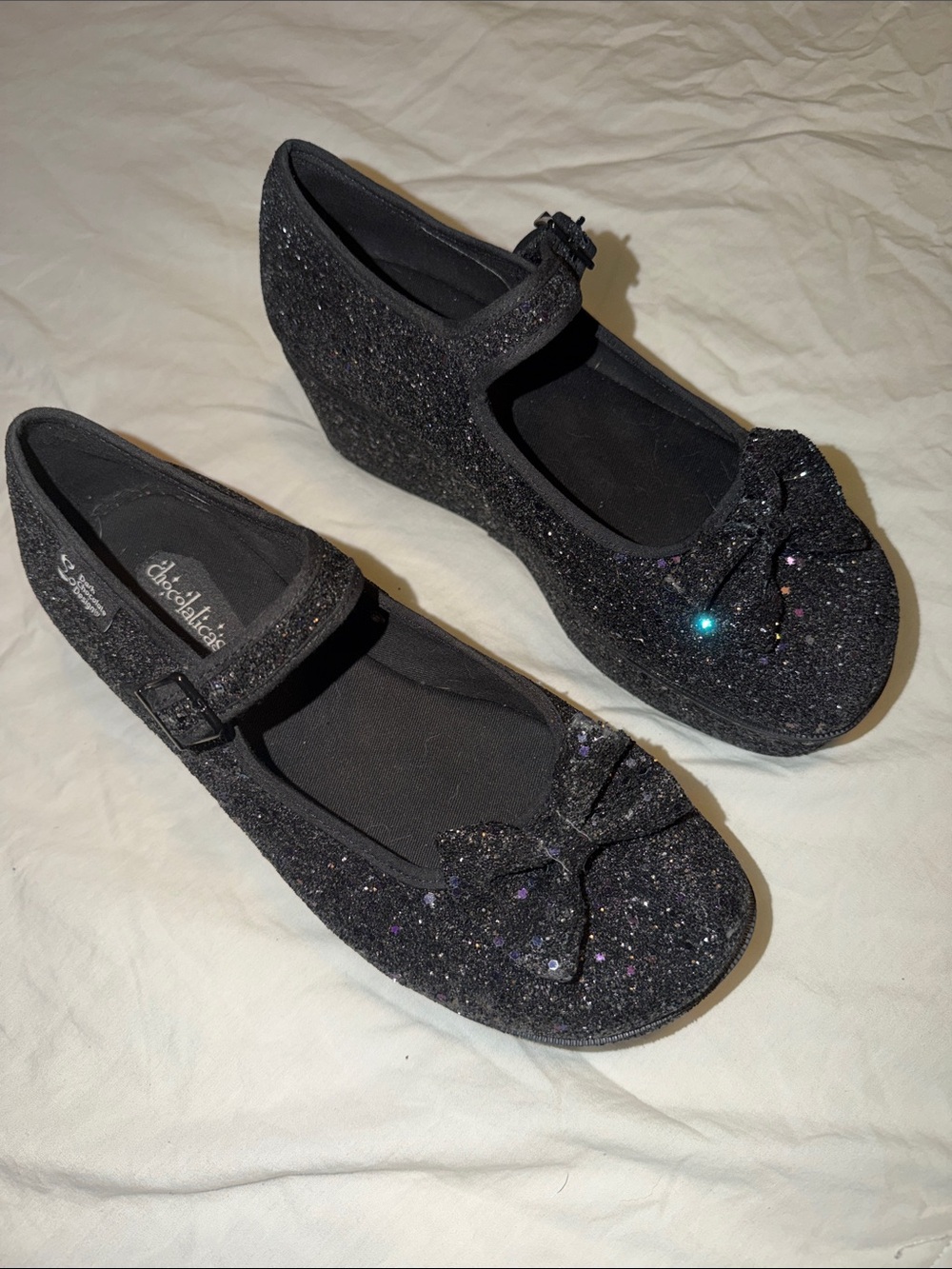 Black glitter hot chocolate shoes size 10 - Picture 6 of 8